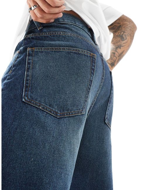 ASOS Blue Super Wide Leg Jeans for men