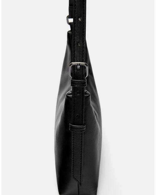 Pull&Bear Black Buckled Shoulder Bag
