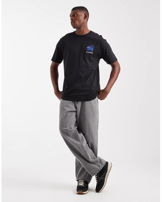 Only & Sons Blue Relaxed Fit T-shirt With Chances Back Print for men