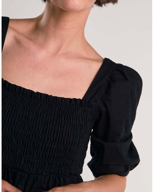 Glamorous Black Smocked Midi Dress