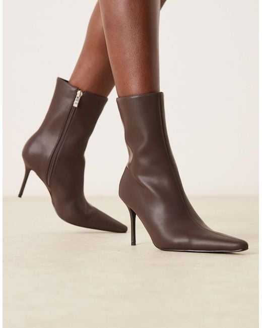 Raid Natural Bronco Stiletto Heel High Ankle Boots