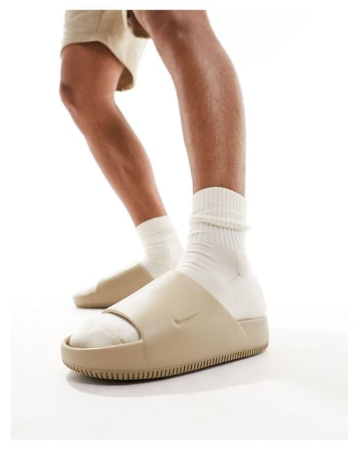 Nike White Calm Sliders for men