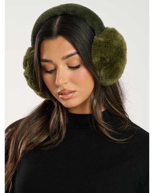 South Beach Fluffy Earmuffs in Black Lyst UK
