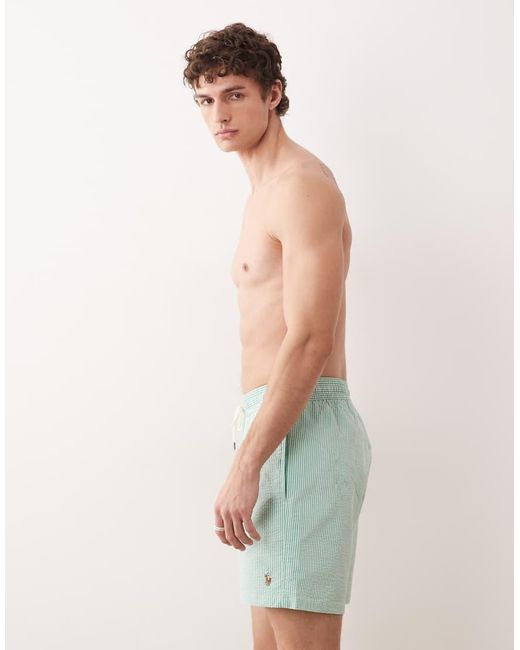 Polo Ralph Lauren Green Traveler Striped Swim Trunk for men