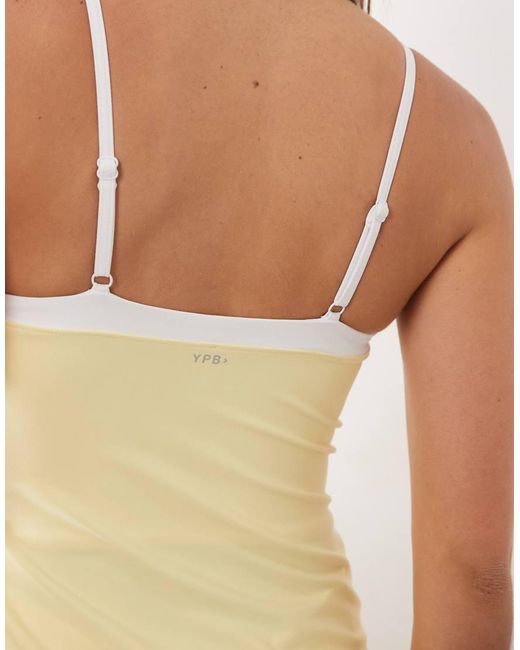 Abercrombie & Fitch Natural Ypb Sculpt Workout Mini Dress With Sweetheart Neck