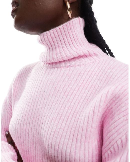 ONLY Pink – langärmliger rollkragenpullover