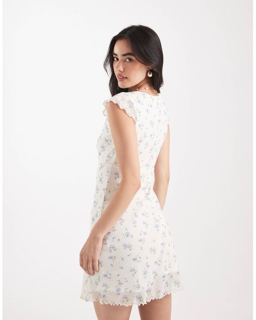 New Look White – kurzes netzstoff-freizeitkleid