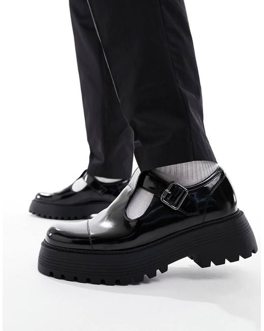 ASOS Black Chunky Mary Jane Shoes for men