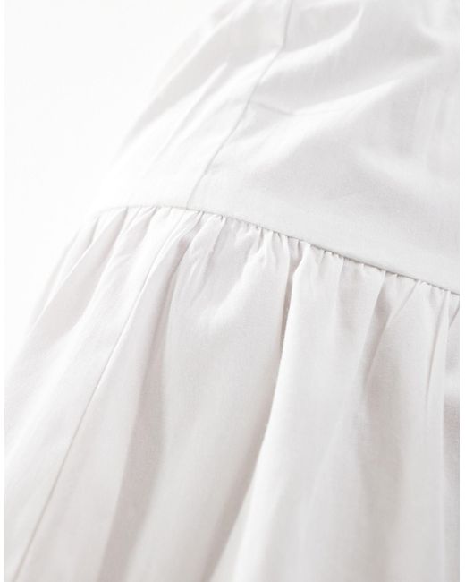 ASOS White Midi Cotton Clean Prairie Skirt