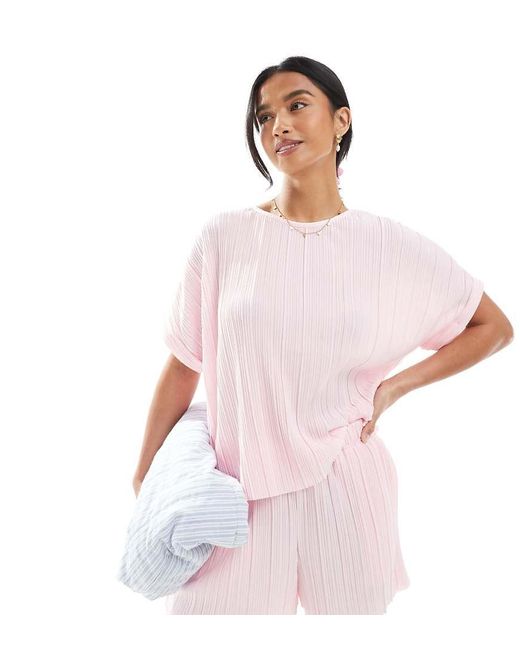Camiseta Rosa Plisada De (Parte De Un Conjunto) Vero Moda de color Pink