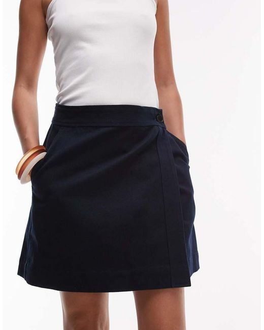 ARKET White Pure Cotton Twill Wrap Mini Skirt