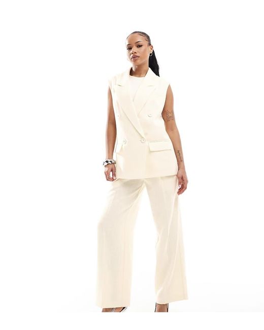 4th + Reckless Petite Natural Tailored Sleeveless Longline Waistcoat Co-ord
