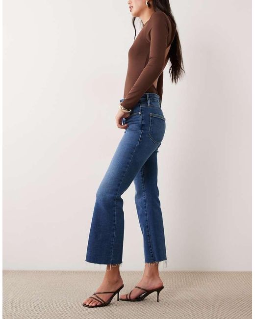 GOOD AMERICAN Blue Soft Tech Good Legs Cropped Mini Boot Jeans