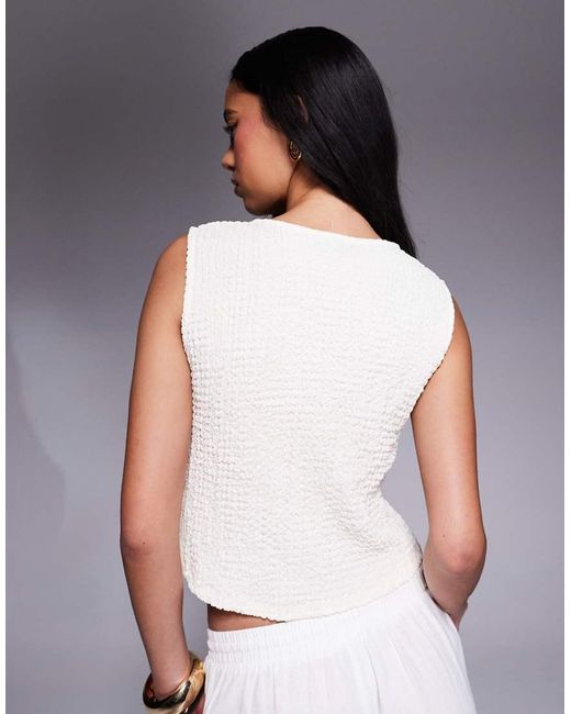 ASOS Top Met Textuur En Strikdetail in het Gray