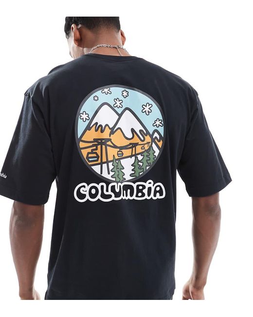 Columbia Blue Hike Happiness Ii Back Print Graphic Logo T-shirt for men
