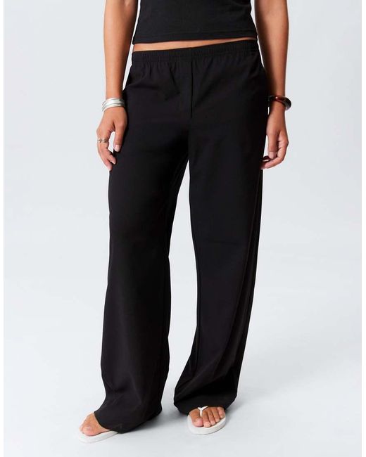Weekday Black Kelly Elasticated Waist Wide Leg Trousers