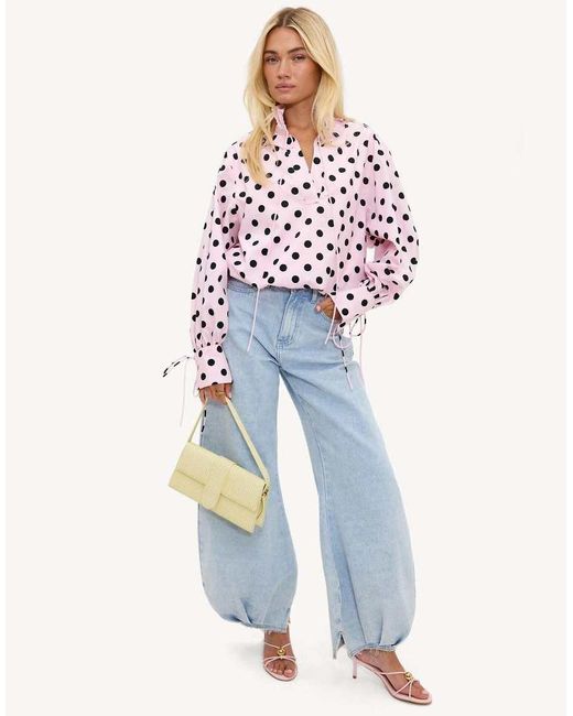 Loavies White Spellbound Soul Polka-Dot Blouse
