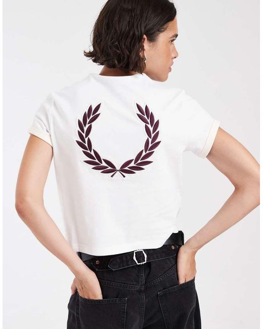 Fred Perry White Laurel Wreath Back Graphic T-shirt