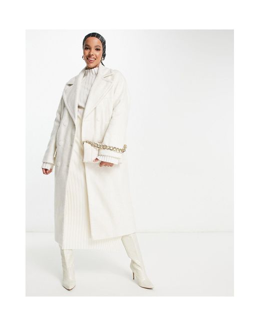River Island Oversized Coat in White Lyst