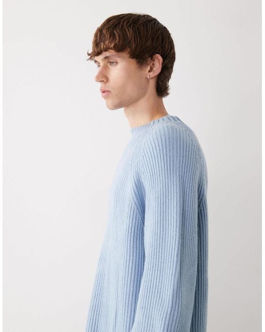 Collusion Blue Boxy Knitted Jumper for men