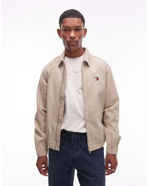 Tommy Hilfiger Natural Flag Back Print Workwear Jacket for men