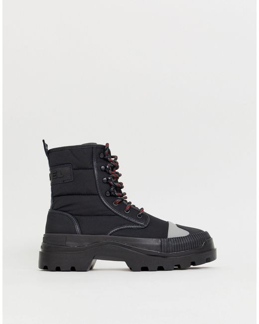 black hiking style boots