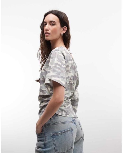 Collusion Gray Off Shoulder Ruched Top