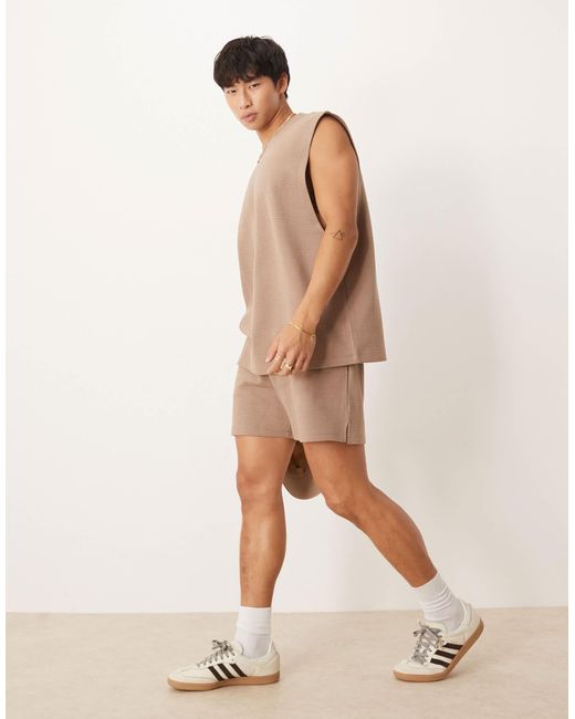 Débardeur oversize côtelé - beige ASOS pour homme en coloris Natural