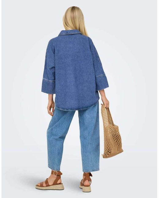 ONLY Denim Overhemd in het Blue