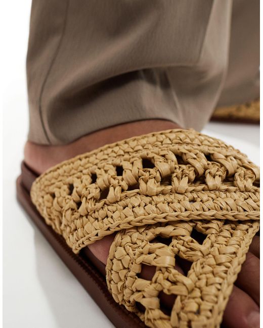 ASOS – sandalen mit überkreuzten, gewebten riemen in Brown für Herren