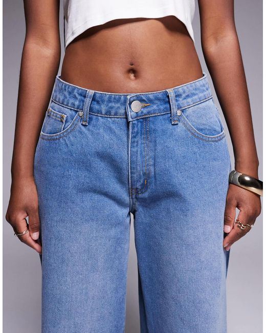 Liquor N Poker Blue Cinch Midrise Turn-up baggy Denim Jeans