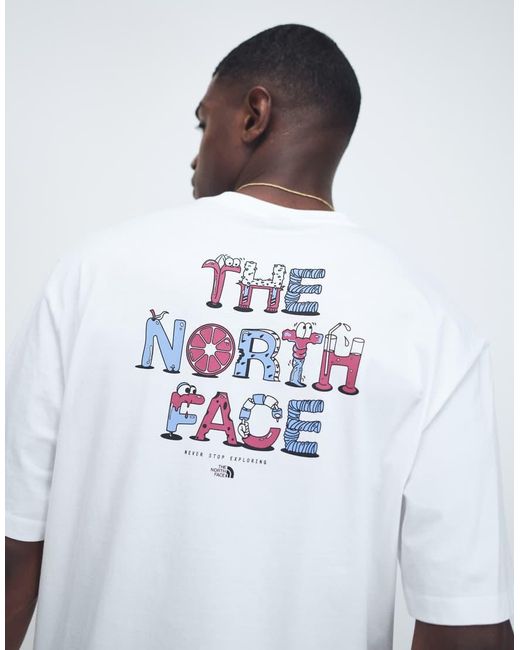 The North Face White Food Fun Backprint T-shirt for men