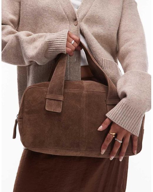 ASOS Brown Suede Bowler Bag