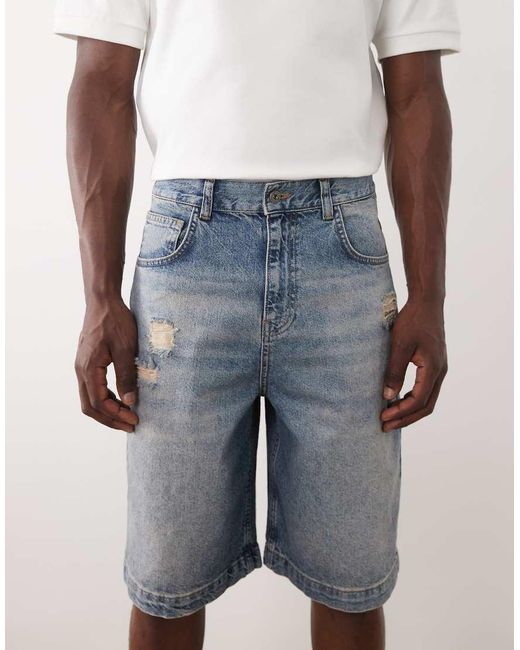 ASOS Blue Mid Length Jorts for men