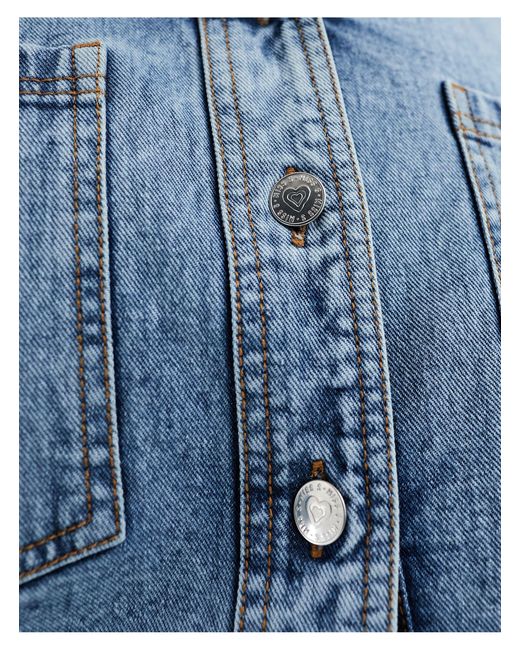Miss Selfridge Blue – oversize-jeanshemd