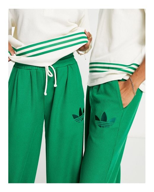 Adidas Originals Green 'adicolor 70s' Unisex Wide Leg Trouser
