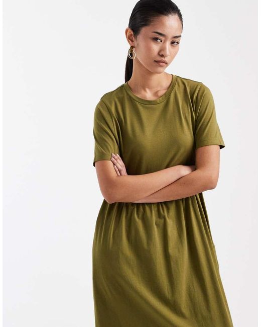Threadbare Green Jersey Short Sleeve Maxi Dress