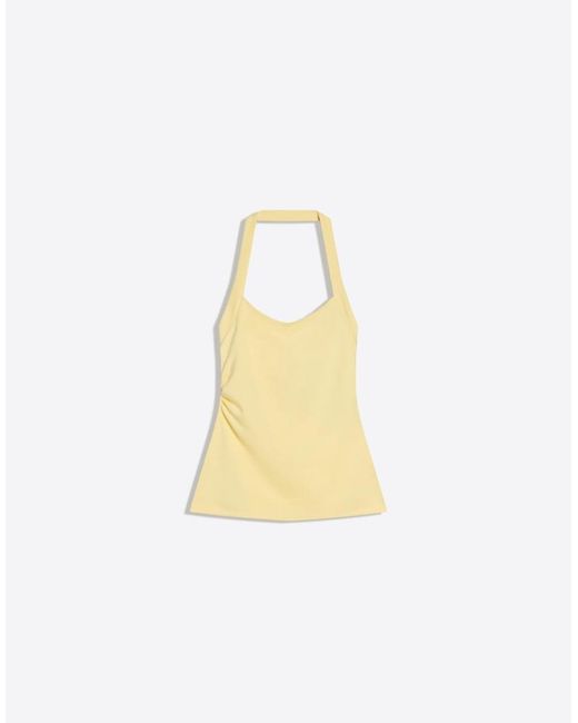 Bershka Yellow Halter Neck Top