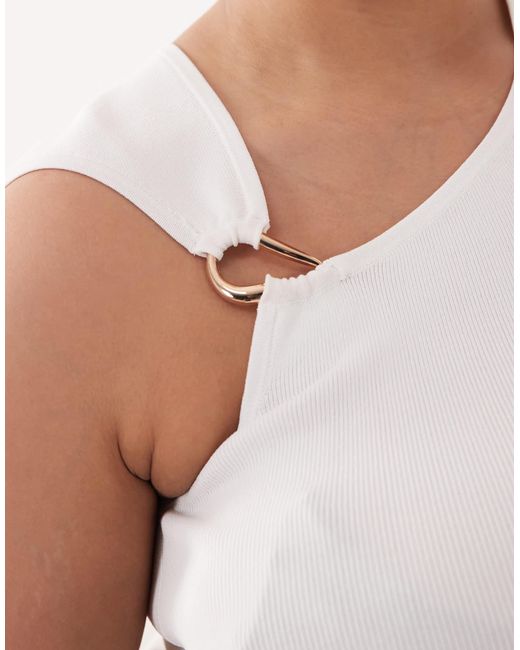ASOS White Asos Design Curve Hardware Structured Top