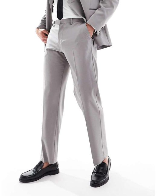 ASOS Gray Straight Suit Pants for men