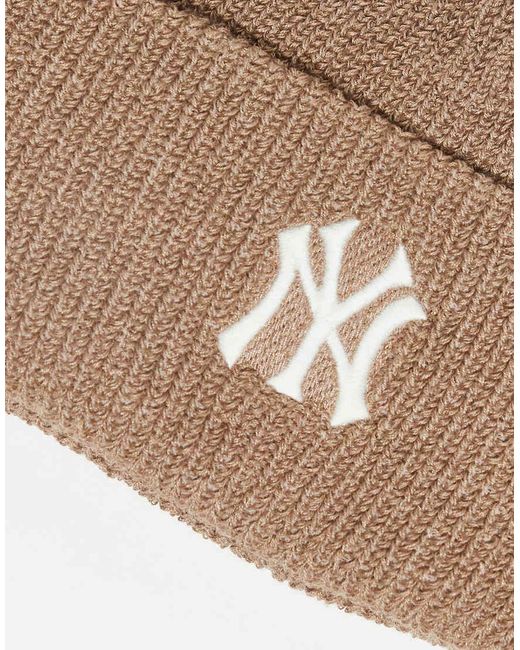 '47 Brown Ny Yankees Ribbed Cuff Knit Beanie