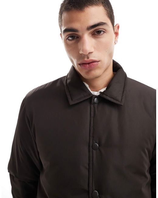 Brave Soul Black Padded Coach Jacket for men