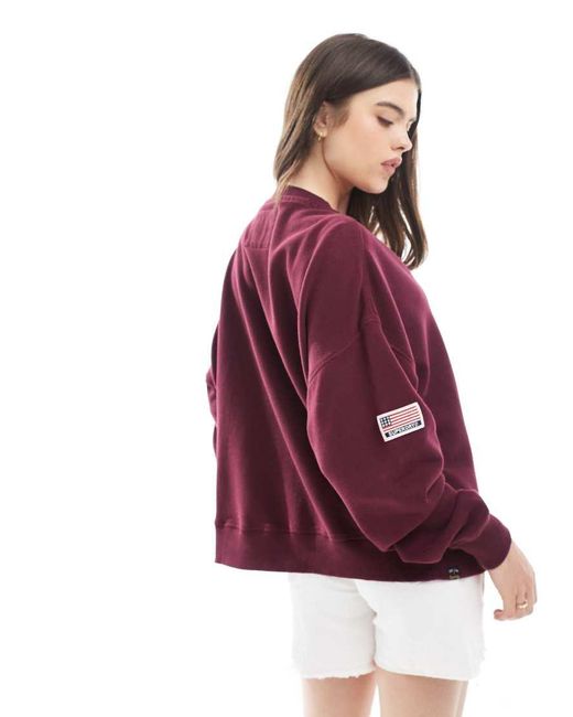 Superdry Purple Athletic Essentials Relaxed Crew Sweatshirt