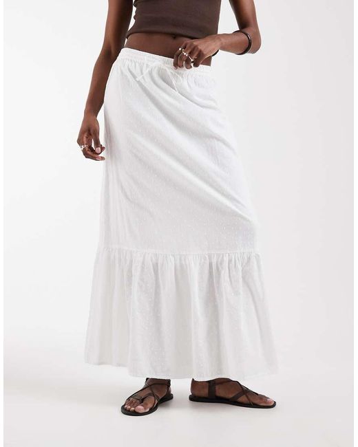 Vero Moda White Dobby Texture Boho Maxi Skirt