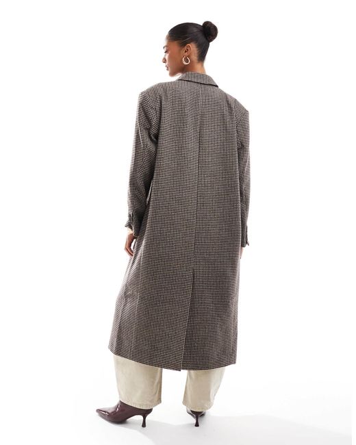 ASOS Brown – gemütlicher, karierter dad-mantel aus bouclé
