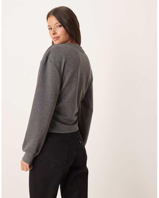 ASOS Gray Asymmetric Cinched Sweatshirt