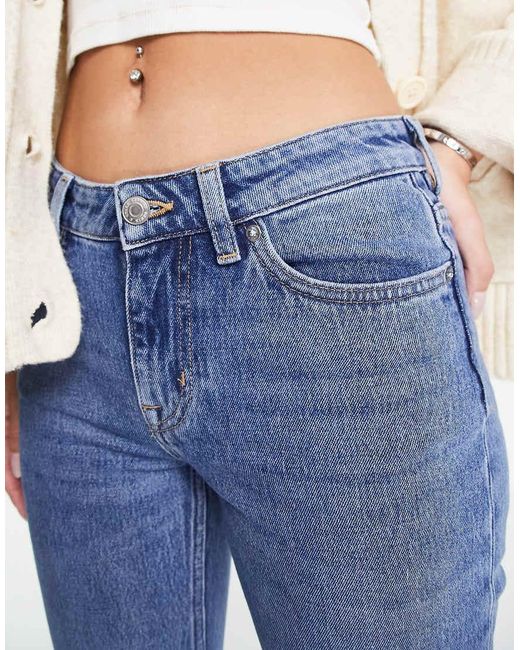 & Other Stories Blue Low Rise Flared Trousers