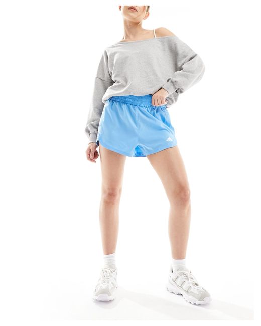 Adidas Originals Blue Adidas – training pacer – shorts