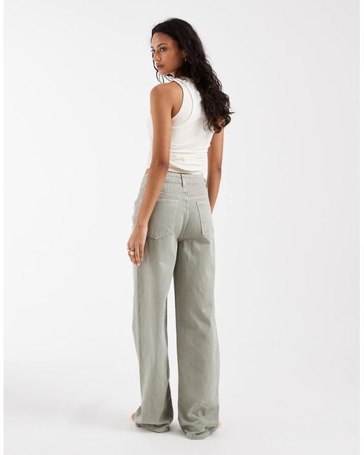 ASOS Natural Wide Leg Dad Jeans