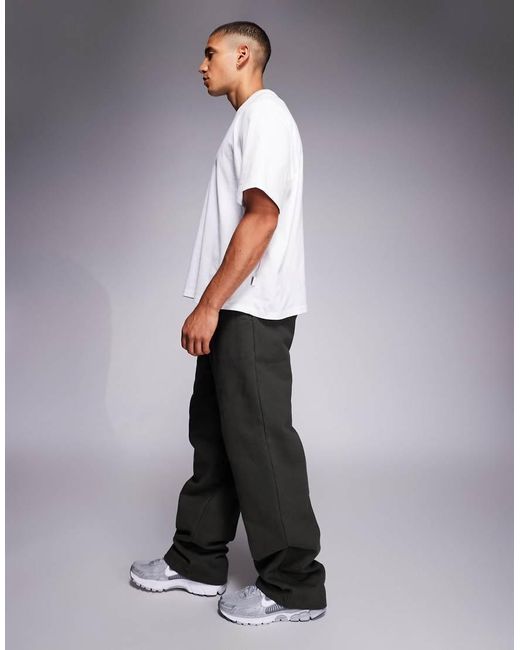 ASOS Black Premium Heavyweight Wide Leg Trackies for men